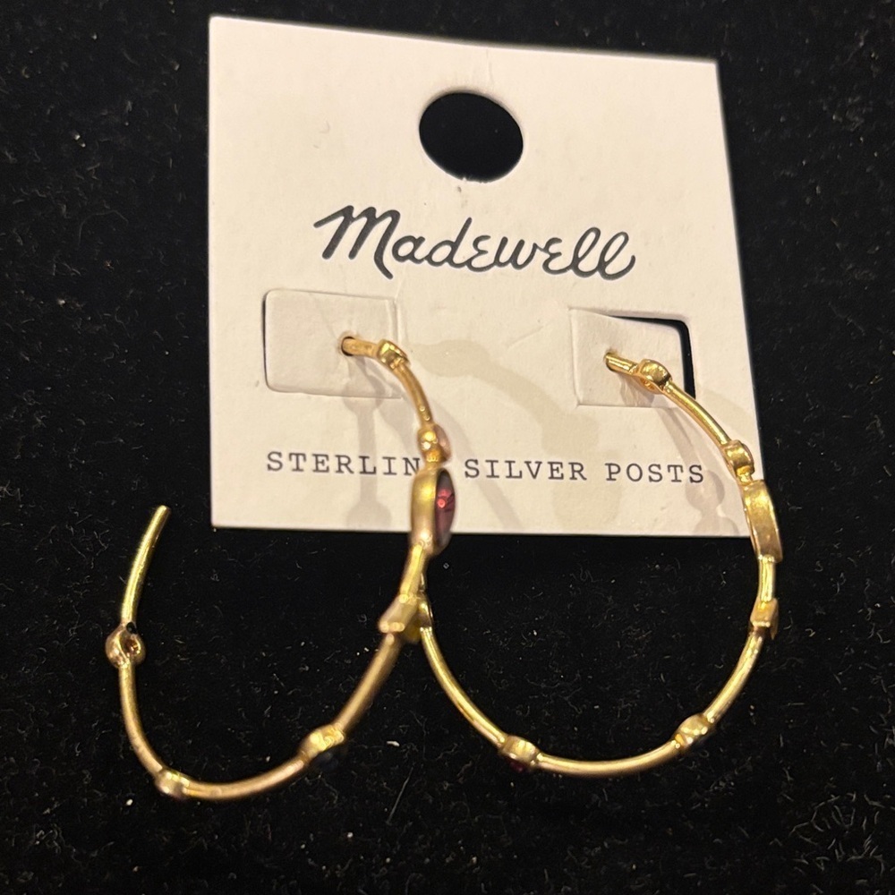 Madewell Gold Textured Hoop Earrings